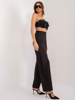 Hurtownia Czarne szerokie spodnie materiałowe