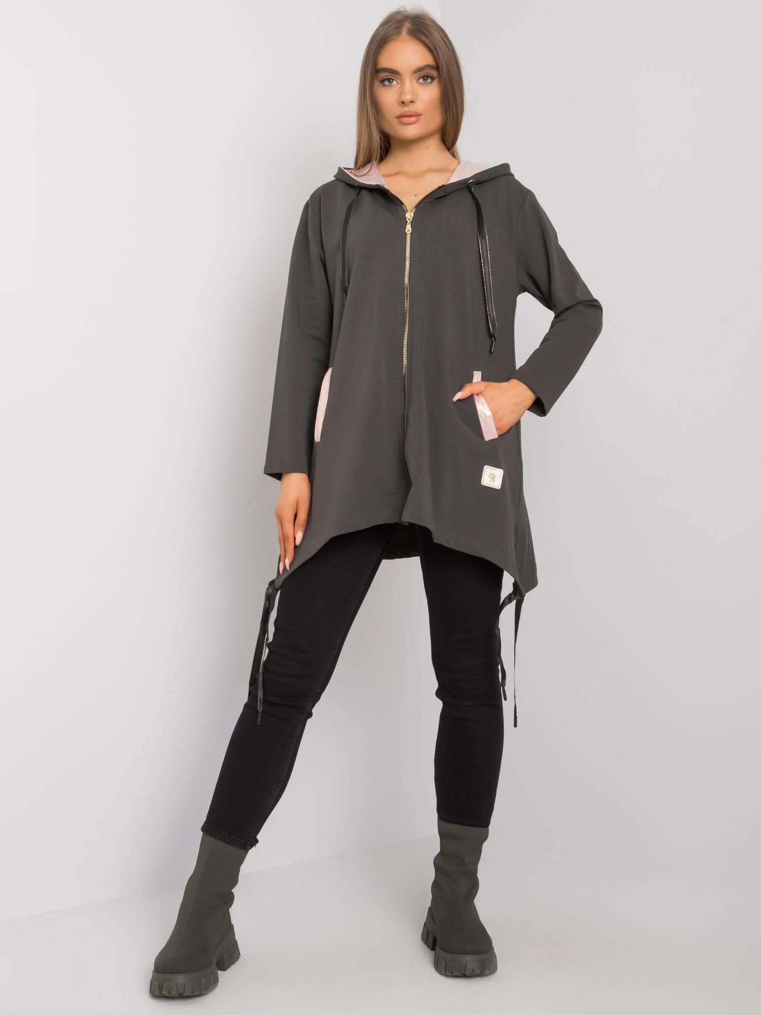 Dunkelkhaki Reißverschlussjacke Narissa.