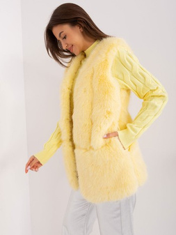 Light yellow vest made of eco-fur L/XL