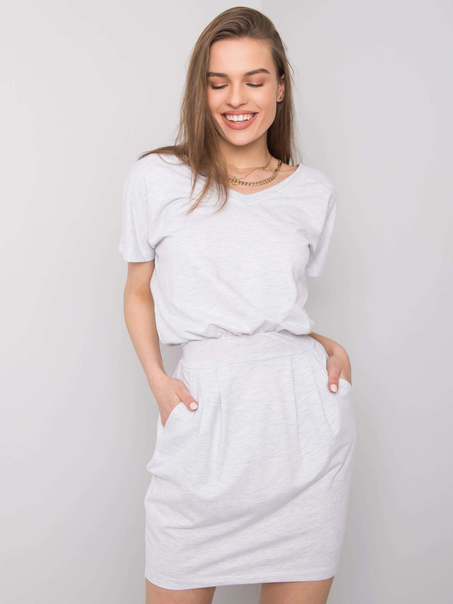 Light grey melange casual dress Aimee RUE PARIS