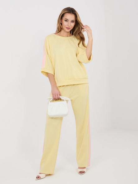 Pastelowy żółty komplet z miękkiego materiału RUE PARIS 