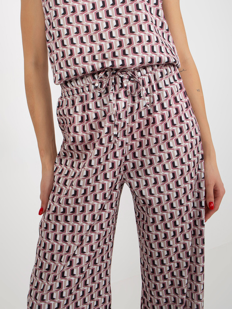 Hurt Beżowo-różowy trzyczęściowy komplet elegancki z topem