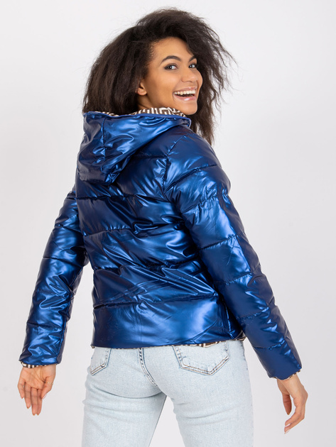 Niebieska kurtka dwustronna z kapturem Arta