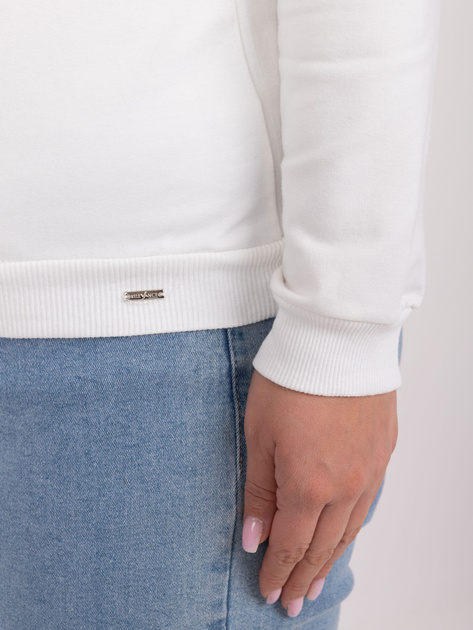 Hurt Ecru bawełniana bluzka plus size z dekoltem V