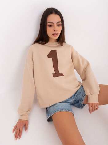 Hurt Beiger Oversize-Sweater ohne Kapuze.