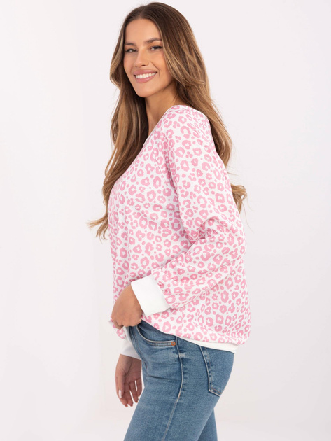 Hurt Brudnoróżowo-biała bluzka z dodatkiem wiskozy