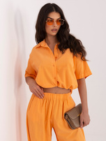 Jasnopomarańczowa sztruksowa koszula od kompletu 