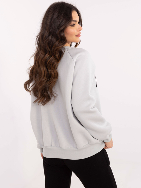 Hurt Jasnoszara damska bluza bez kaptura z haftem