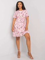 Różowa wzorzysta sukienka plus size Celene 