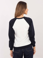 Biało-granatowa bluza z nadrukiem Samantha RUE PARIS