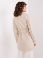 Hurt Light Beige Short Coat with Belt OCH BELLA