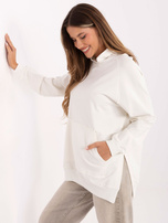 Ecru dresowa bluza kangurka z kapturem