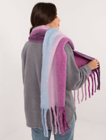 Hurt Ciemnofioletowo-niebieski zimowy szal ombre 