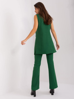 Hurt Ciemnozielony komplet elegancki ze spodniami dzwonami