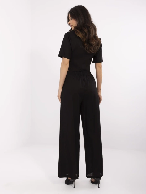 Czarne szerokie spodnie damskie na lato