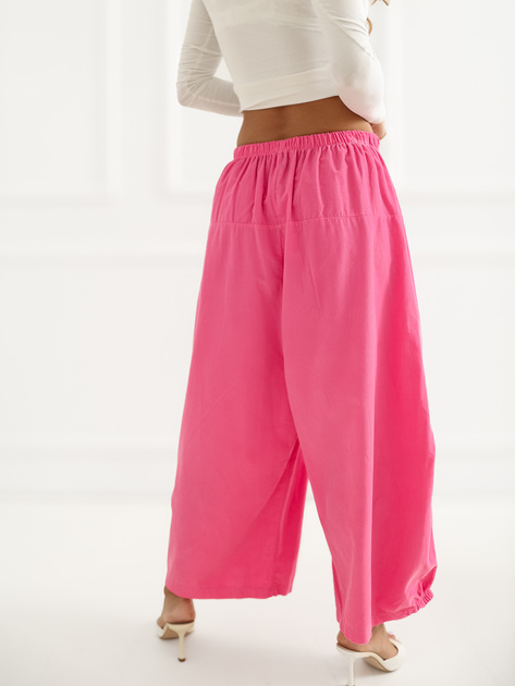 Ciemnoróżowe sztruksowe spodnie alladynki