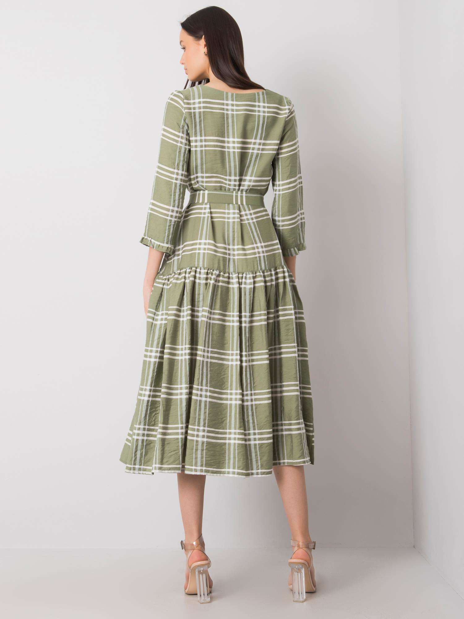 Grüne kariert Kleid Giana.