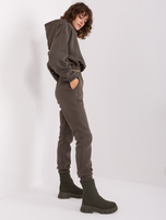 Hurtownia Ciemny khaki dwuczęściowy komplet dresowy