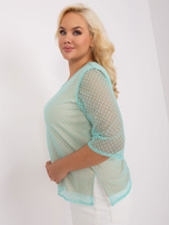 Hurtownia Miętowa elegancka bluzka plus size