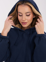 Granatowa sukienka basic z gumką na dole