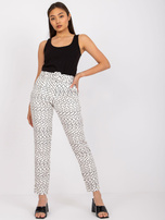 Ecru spodnie w groszki Kyoto