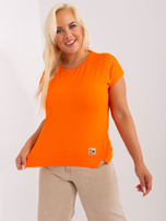 Hurtownia Pomarańczowa bluzka plus size z bawełny 
