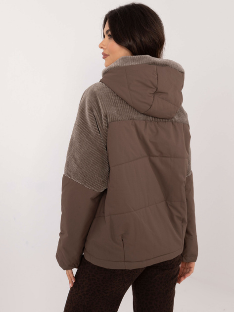 Hurt Brązowa kurtka z sztruksowymi wstawkami