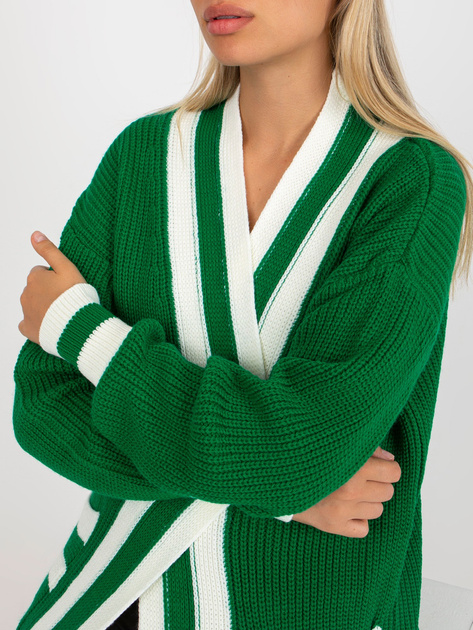 Hurtownia online Zielony długi kardigan oversize RUE PARIS