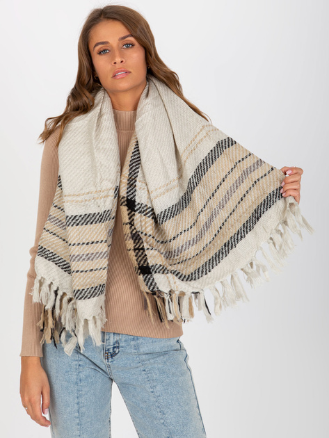Hurtownia Beżowy szal z dzianiny