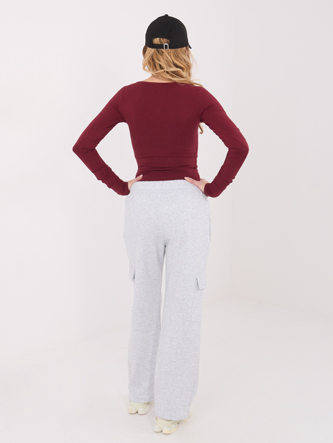 Szare dresowe spodnie cargo z prostą nogawką