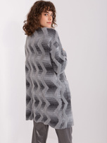 Hurtownia Szary kardigan damski z kieszeniami