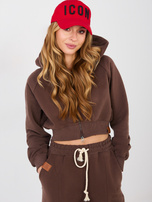 Brązowy dwuczęściowy komplet z krótką bluzą NATURAL SIDE