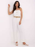 Ecru kombinezon z plecionym paskiem Felippa RUE PARIS