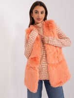 Hurt peach fur vest with lining.