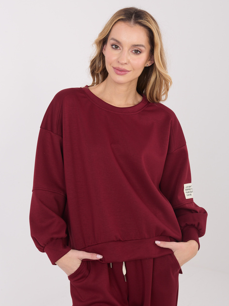 Bordowy komplet ze spodniami joggerami