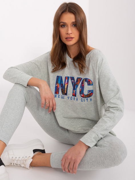 Hurtownia Miętowy melanżowy komplet z luźną bluzą