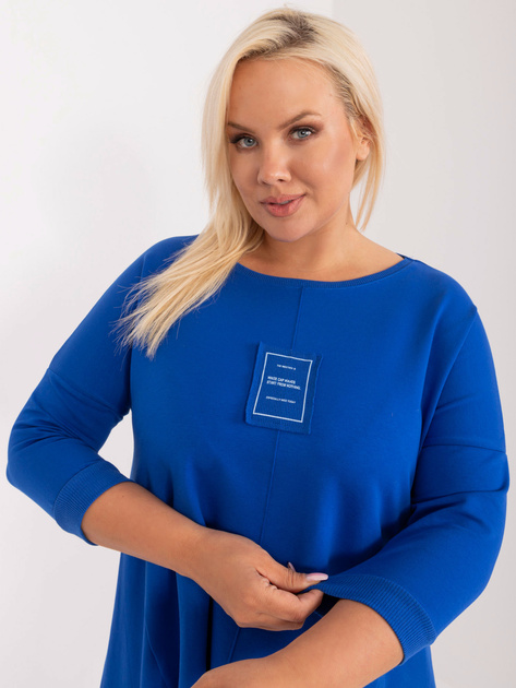 Hurt Kobaltowa damska bluzka plus size o kroju oversize