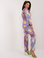 Hurt Liliowy elegancki komplet damski z marynarką