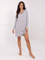 Szara luźna koszula nocna z kokardką