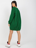 Hurt Ciemnozielona długa bluza z nadrukiem i aplikacją