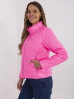 Hurt Fluo różowa pikowana kurtka bez kaptura
