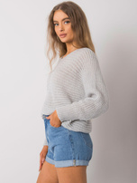 Szary sweter z dzianiny Carina OCH BELLA