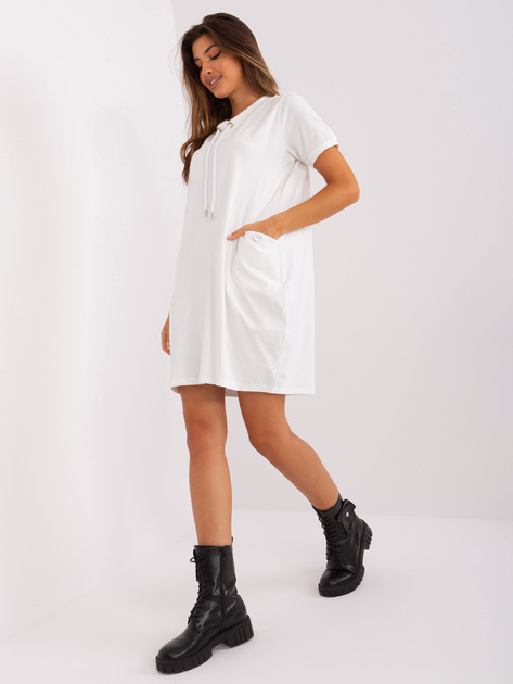 Hurt Ecru dresowa sukienka basic z kieszeniami