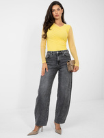 Żółte drapowane body z siateczki