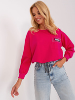 Hurt Fuksjowa krótka bluzka na co dzień z kieszonką