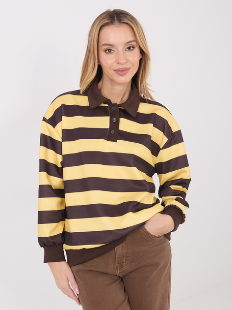 Żółta damska bluza z kołnierzykiem