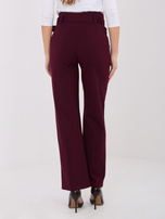 Burgundowe eleganckie spodnie straight leg 