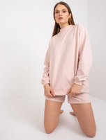 Helle rosa Basic Sweatshirt aus Baumwolle.