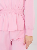 Jasnoróżowe dresowe spodnie ze ściągaczami RUE PARIS 