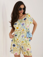 Jasnożółta wiskozowa bluzka od kompletu SUBLEVEL 